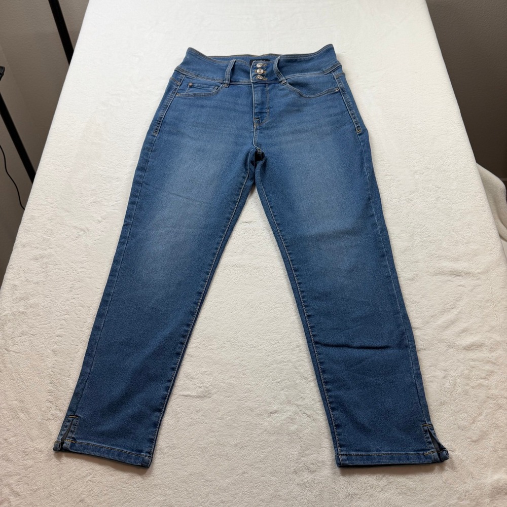 Curve Appeal Skinny Jeans Womens 8/29 Blue Good High Rise Side Slit VF100832X